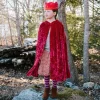 Child's Red Velvet Cape With Hood