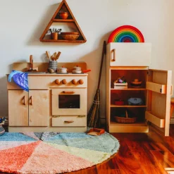 Classic Wooden Kitchen and Refrigerator Bundle