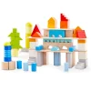 Colored Wooden Building Blocks - 85 Piece Set