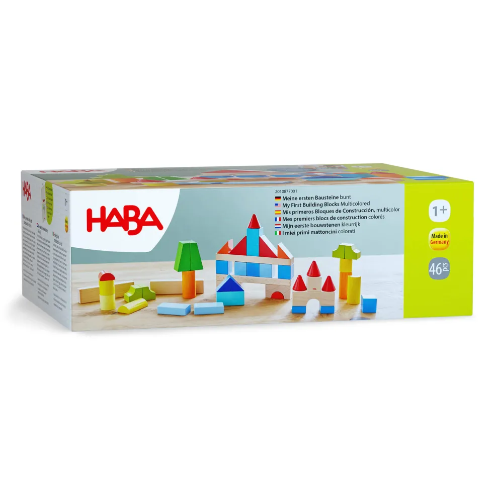 Colored Wooden Building Blocks - 46 Piece Set