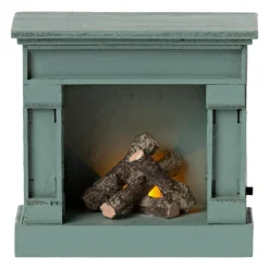 Dollhouse Vintage Blue Fireplace