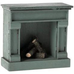 Dollhouse Vintage Blue Fireplace