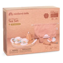 Doll-Sized Wooden Tea Set