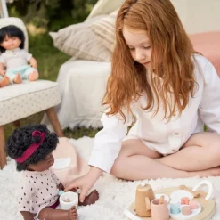 Doll-Sized Wooden Tea Set