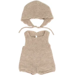 Knit Doll Outfit – 14" Romper & Bonnet