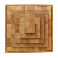 Large Natural Wooden Stepped Pyramid