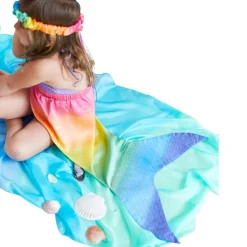 Large Rainbow Silk Mermaid Tail