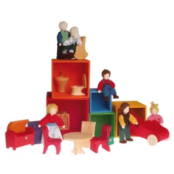 Large Rainbow Wooden Nesting Cubes