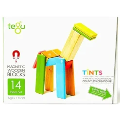 Magnetic Wooden Blocks - 14 Piece Set Tints