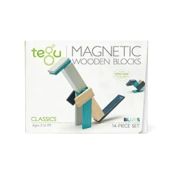 Magnetic Wooden Blocks - 14 Piece Set - Blues