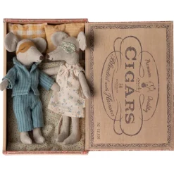 Mom and Dad Mice in a Cigarbox