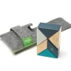 Pocket Pouch Prism Wooden Magnetic Blocks - Blues