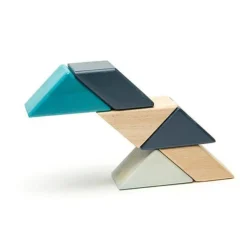 Pocket Pouch Prism Wooden Magnetic Blocks - Blues