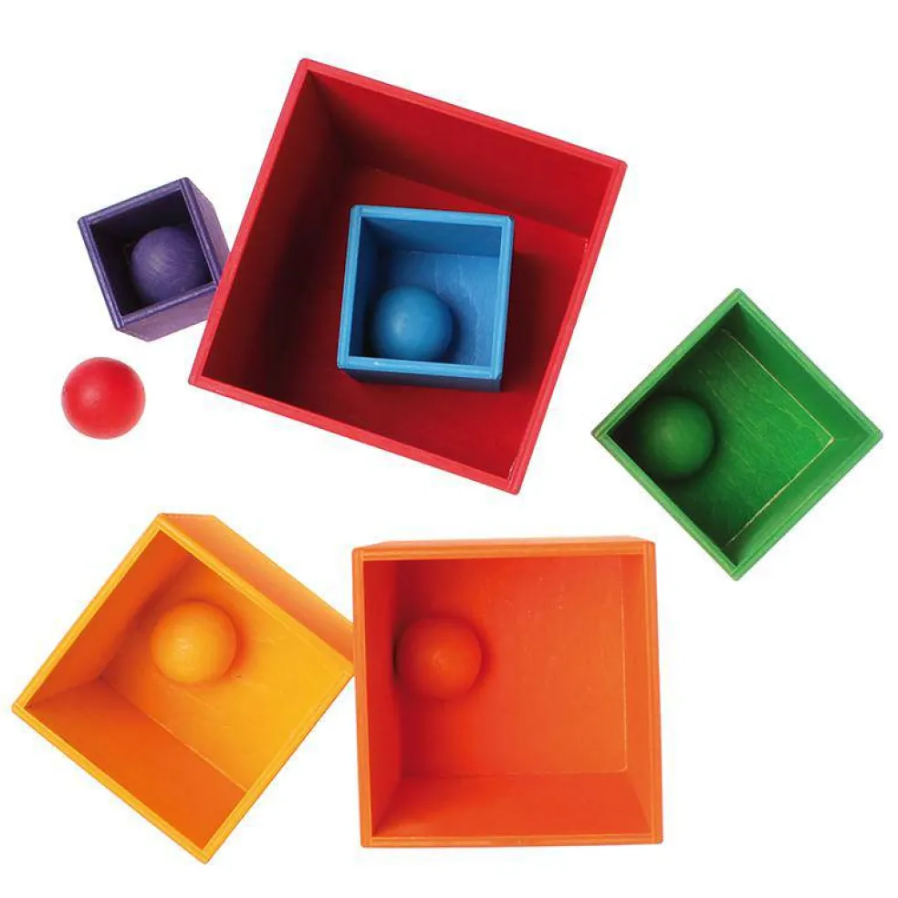 Rainbow Colored Wooden Balls