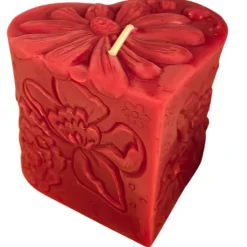 Red Beeswax Heart Candle
