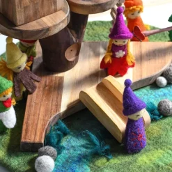 Round Felted River Play Mat