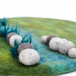Round Felted River Play Mat