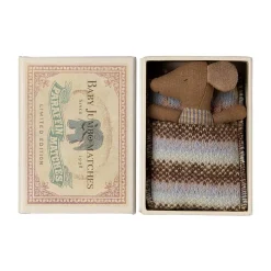 Sleepy Wakey Baby Mouse in a Matchbox - Rose