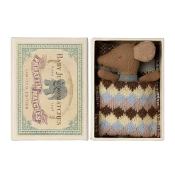 Sleepy Wakey Baby Mouse in a Matchbox - Blue