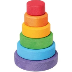 Small Wood Rainbow Stacking Tower