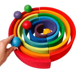 Small Wooden Rainbow Balls, Set of 12
