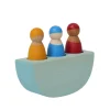 Wooden Boat With 3 Peg Friends