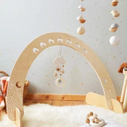 Wooden Dangling Figure Dots with Bell