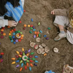 Wooden Mandala Set - Rainbow Snowflakes