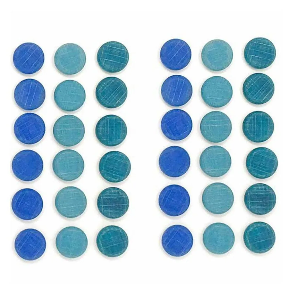 Wooden Mandala Set, Little Blue Coins