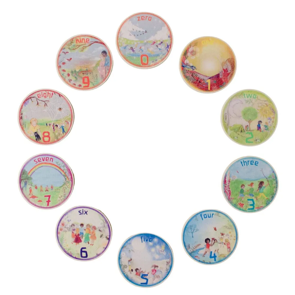 Wooden Math Number Coins Set