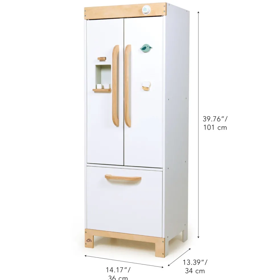 Wooden Refrigerator and Food Set